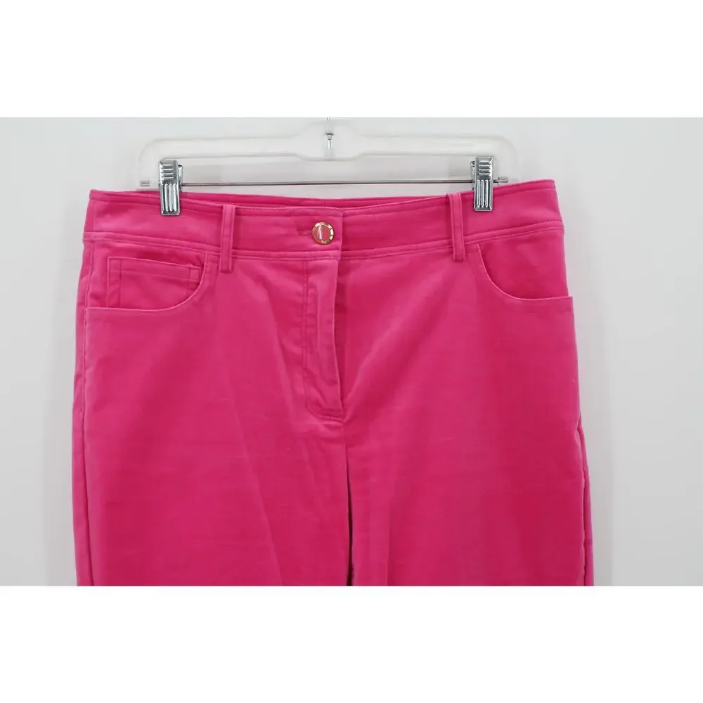 J.Crew Velvet Pants Size 12 Pink Straight Leg